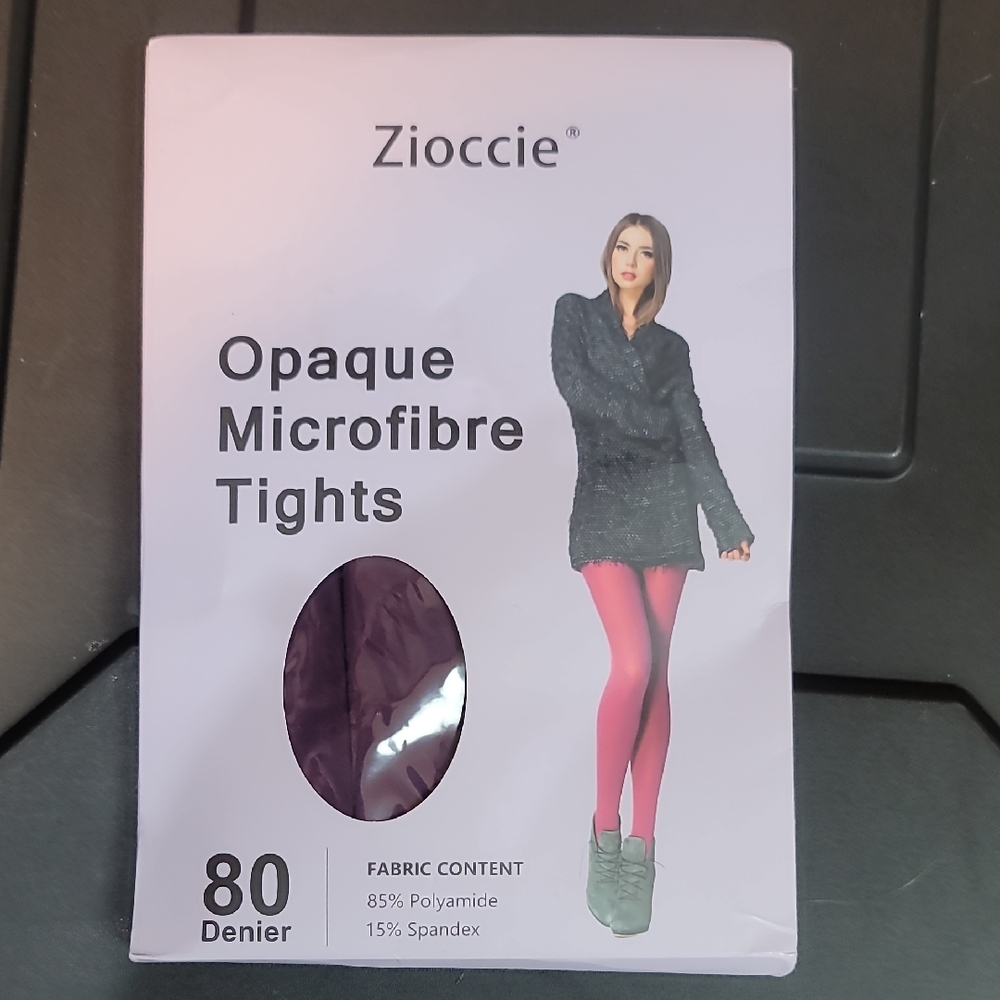 Zioccie Opaque Microfibre Tights One Size Purple Nwt